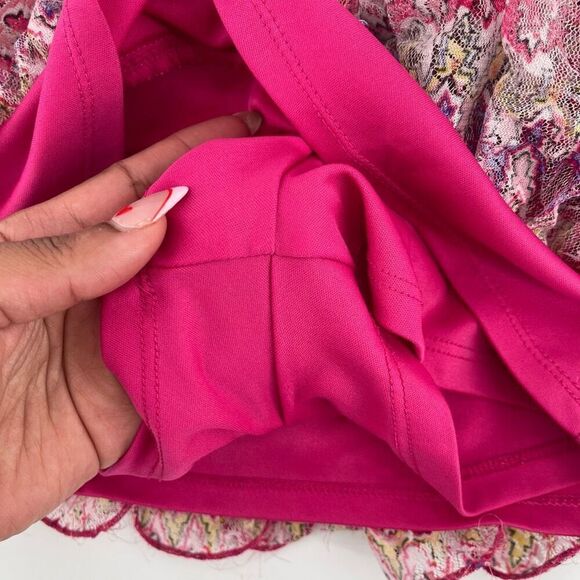 Justice Girl’s Multicolor Abstract Tiered Metallic Skater Tulle Skort Size 6 - Picture 4 of 9